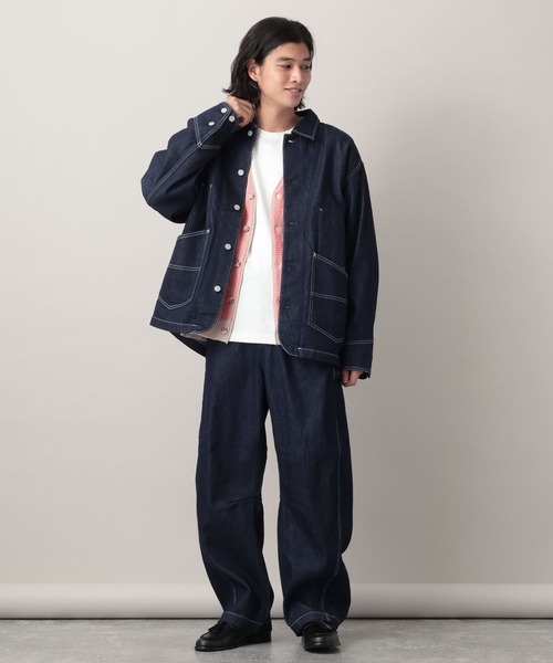 RAGEBLUE（レイジブルー）の「12oz Denim Coverall/カツラギデニムカバーオール【セットアップ対応】（デニムジャケット・メンズ・ホワイト/ネイビー/ピンク・LARGE/MEDIUM）」の18枚目の写真