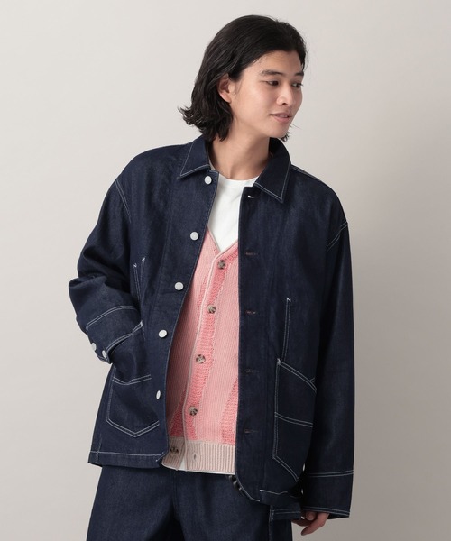 RAGEBLUE（レイジブルー）の「12oz Denim Coverall/カツラギデニムカバーオール【セットアップ対応】（デニムジャケット・メンズ・ホワイト/ネイビー/ピンク・LARGE/MEDIUM）」の21枚目の写真