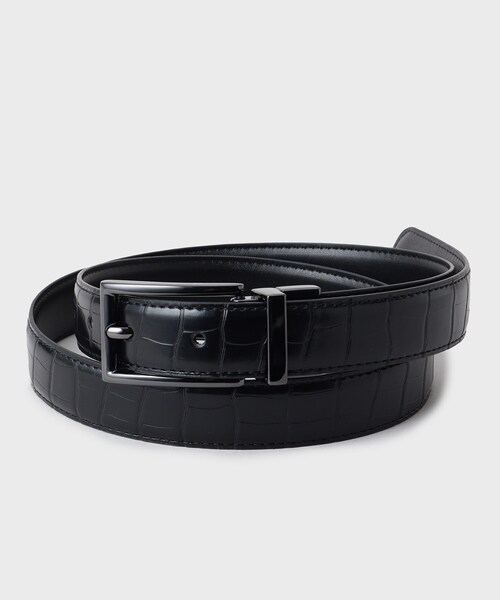 tk.TAKEO KIKUCHI（ティーケータケオキクチ）の「【２WAY】アニマルリバーナローベルト（ベルト・メンズ・ブラック系4/ベージュ系4・00）」の2枚目の写真