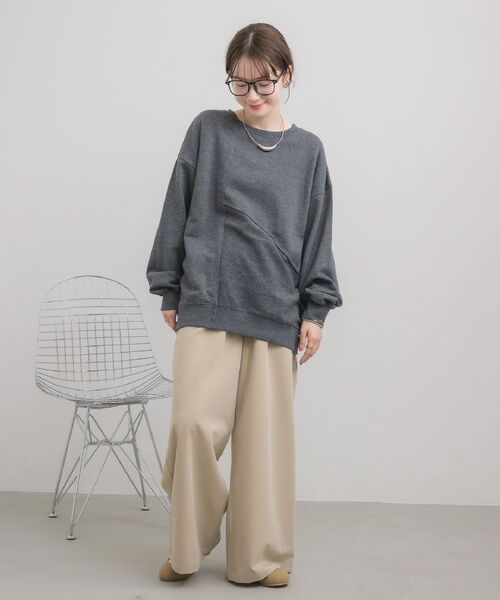 RETRO GIRL（レトロガール）の「切替BIGトレーナー（スウェット・レディース・ホワイト系その他/チャコールグレー/オレンジ・FREE）」の12枚目の写真