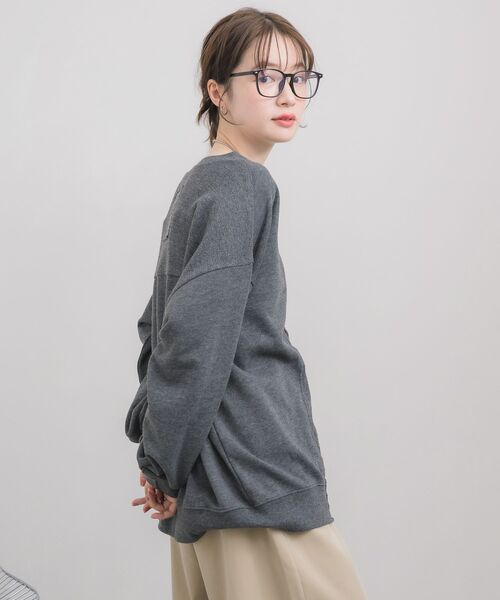 RETRO GIRL（レトロガール）の「切替BIGトレーナー（スウェット・レディース・ホワイト系その他/チャコールグレー/オレンジ・FREE）」の18枚目の写真