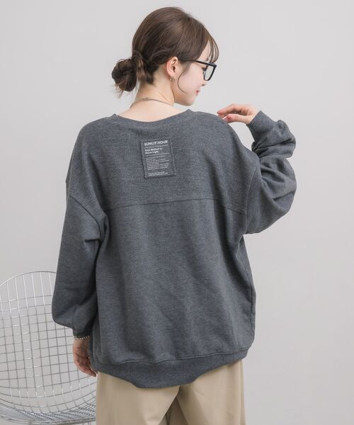 RETRO GIRL（レトロガール）の「切替BIGトレーナー（スウェット・レディース・ホワイト系その他/チャコールグレー/オレンジ・FREE）」の19枚目の写真