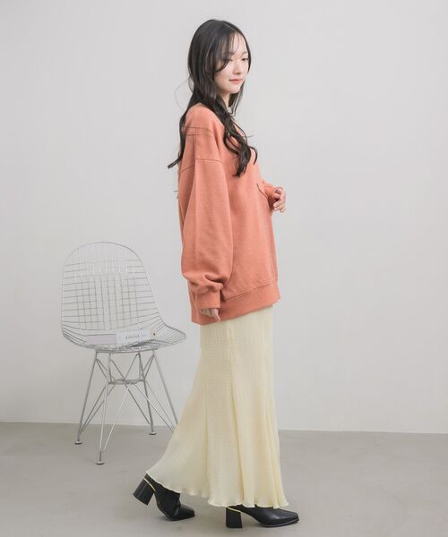 RETRO GIRL（レトロガール）の「切替BIGトレーナー（スウェット・レディース・ホワイト系その他/チャコールグレー/オレンジ・FREE）」の22枚目の写真