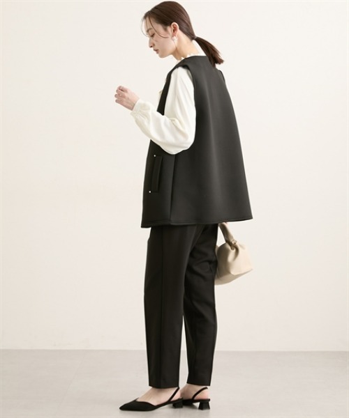 nissen（ニッセン）の「きれいめスポンジリバージレ（ベスト・レディース・ベージュ/ブラック・M/L）」の7枚目の写真