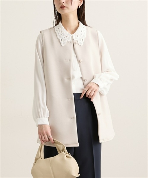 nissen（ニッセン）の「きれいめスポンジリバージレ（ベスト・レディース・ベージュ/ブラック・M/L）」の10枚目の写真