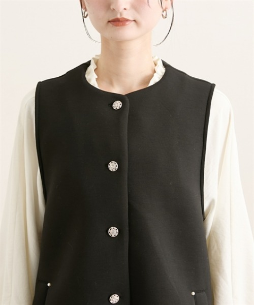 nissen（ニッセン）の「きれいめスポンジリバージレ（ベスト・レディース・ベージュ/ブラック・M/L）」の15枚目の写真