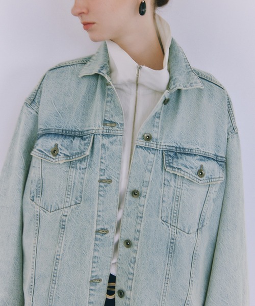 ADAM ET ROPE'(アダムエロペ)の「【サステナブル】シャツライクGジャン(デニムジャケット・レディース・ブルー系その他4/サックスブルー・36/38)」の1枚目の写真