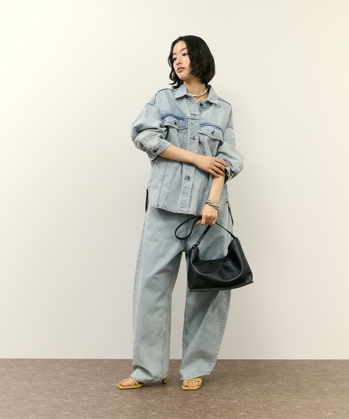 ADAM ET ROPE'(アダムエロペ)の「【サステナブル】シャツライクGジャン(デニムジャケット・レディース・ブルー系その他4/サックスブルー・36/38)」の3枚目の写真