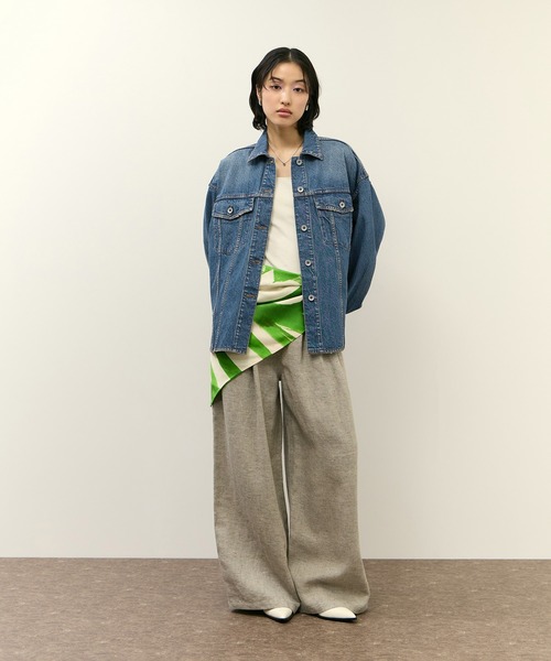 ADAM ET ROPE'(アダムエロペ)の「【サステナブル】シャツライクGジャン(デニムジャケット・レディース・ブルー系その他4/サックスブルー・36/38)」の4枚目の写真