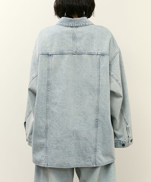 ADAM ET ROPE'(アダムエロペ)の「【サステナブル】シャツライクGジャン(デニムジャケット・レディース・ブルー系その他4/サックスブルー・36/38)」の15枚目の写真