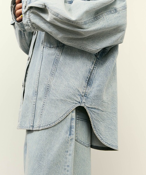 ADAM ET ROPE'(アダムエロペ)の「【サステナブル】シャツライクGジャン(デニムジャケット・レディース・ブルー系その他4/サックスブルー・36/38)」の18枚目の写真