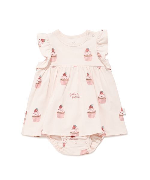 gelato pique（ジェラートピケ）の「【BABY】カップケーキ柄ロンパース（ロンパース・キッズ・ピンク・80/70）」の7枚目の写真