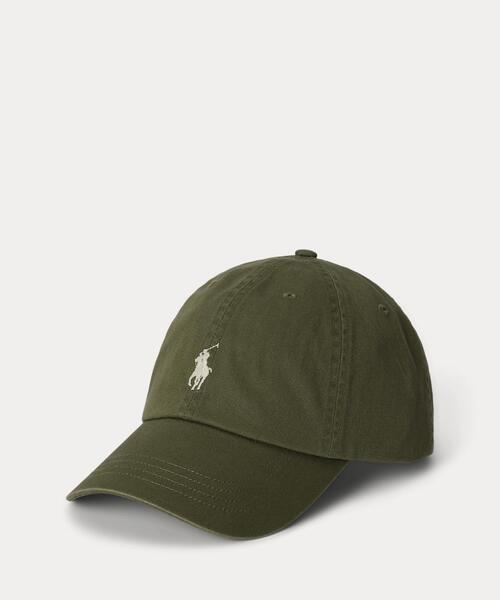 POLO RALPH LAUREN(ポロ ラルフ ローレン)の「コットン チノ ボール キャップ(キャップ・メンズ・グリーン・ONE)」の1枚目の写真