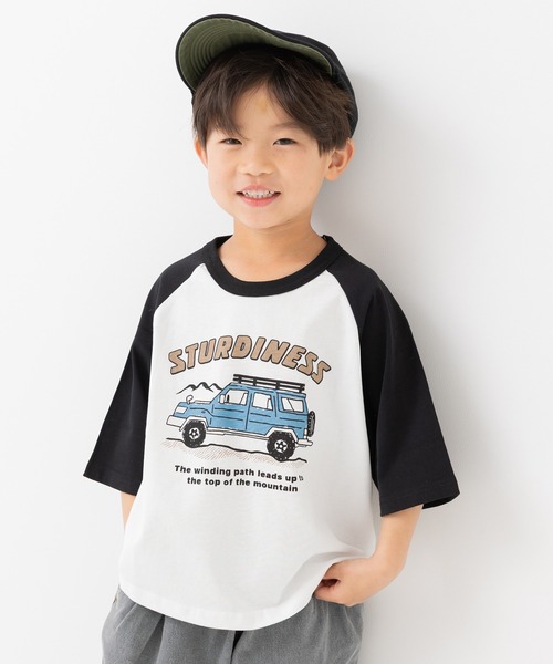 chil2(チルツー)の「綿100% プリントラグラン半袖Tシャツ(Tシャツ/カットソー・キッズ・O/J/H/A/Q/S/F/E/D/C/T/N/M/L/K/R/P/I/G/B・80cm/140cm/130cm/120cm/110cm/100cm/90cm)」の1枚目の写真