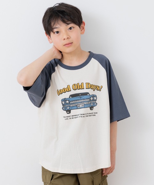 chil2(チルツー)の「綿100% プリントラグラン半袖Tシャツ(Tシャツ/カットソー・キッズ・O/J/H/A/Q/S/F/E/D/C/T/N/M/L/K/R/P/I/G/B・80cm/140cm/130cm/120cm/110cm/100cm/90cm)」の5枚目の写真