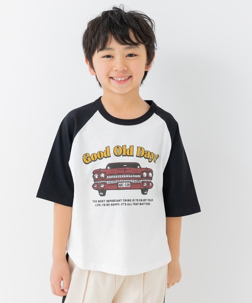 chil2(チルツー)の「綿100% プリントラグラン半袖Tシャツ(Tシャツ/カットソー・キッズ・O/J/H/A/Q/S/F/E/D/C/T/N/M/L/K/R/P/I/G/B・80cm/140cm/130cm/120cm/110cm/100cm/90cm)」の6枚目の写真