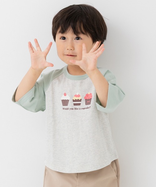 chil2(チルツー)の「綿100% プリントラグラン半袖Tシャツ(Tシャツ/カットソー・キッズ・O/J/H/A/Q/S/F/E/D/C/T/N/M/L/K/R/P/I/G/B・80cm/140cm/130cm/120cm/110cm/100cm/90cm)」の19枚目の写真