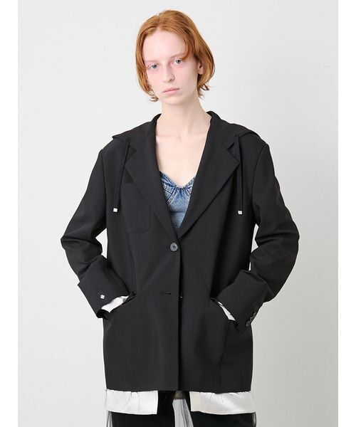 SORIN(ソリン )の「Tailored Hoodie Jacket/テーラード フーディージャケット(テーラードジャケット・レディース・グレー/ブラック・38)」の3枚目の写真