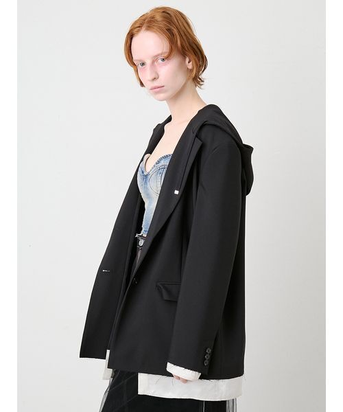 SORIN(ソリン )の「Tailored Hoodie Jacket/テーラード フーディージャケット(テーラードジャケット・レディース・グレー/ブラック・38)」の5枚目の写真