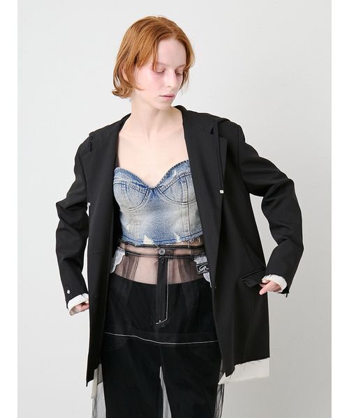 SORIN(ソリン )の「Tailored Hoodie Jacket/テーラード フーディージャケット(テーラードジャケット・レディース・グレー/ブラック・38)」の6枚目の写真