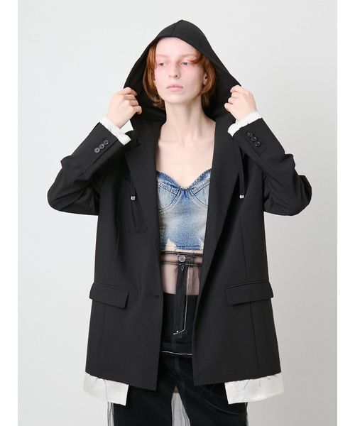 SORIN(ソリン )の「Tailored Hoodie Jacket/テーラード フーディージャケット(テーラードジャケット・レディース・グレー/ブラック・38)」の7枚目の写真