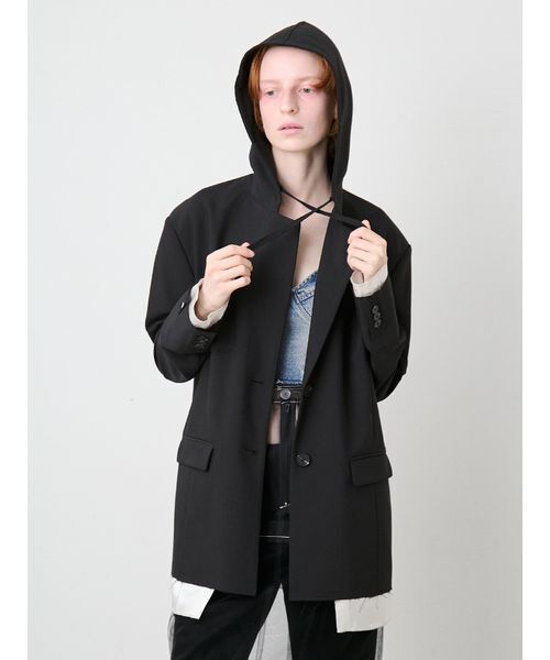 SORIN(ソリン )の「Tailored Hoodie Jacket/テーラード フーディージャケット(テーラードジャケット・レディース・グレー/ブラック・38)」の8枚目の写真