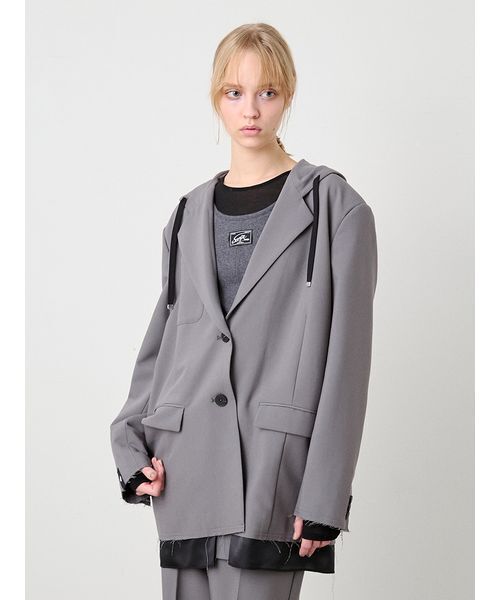 SORIN(ソリン )の「Tailored Hoodie Jacket/テーラード フーディージャケット(テーラードジャケット・レディース・グレー/ブラック・38)」の18枚目の写真