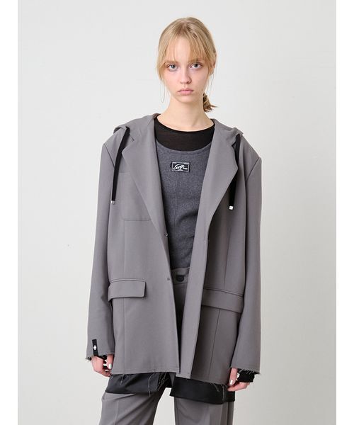 SORIN(ソリン )の「Tailored Hoodie Jacket/テーラード フーディージャケット(テーラードジャケット・レディース・グレー/ブラック・38)」の19枚目の写真