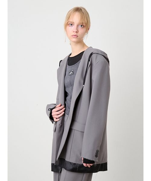 SORIN(ソリン )の「Tailored Hoodie Jacket/テーラード フーディージャケット(テーラードジャケット・レディース・グレー/ブラック・38)」の20枚目の写真