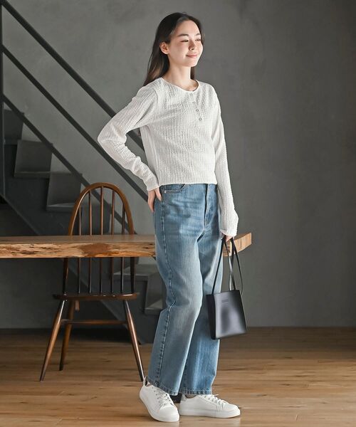 rps（アールピーエス）の「ヘンリーネックアソートカットソー（Tシャツ/カットソー・レディース・ホワイト系その他2/オフホワイト/ホワイト系その他3/ブラック・フリー）」の12枚目の写真