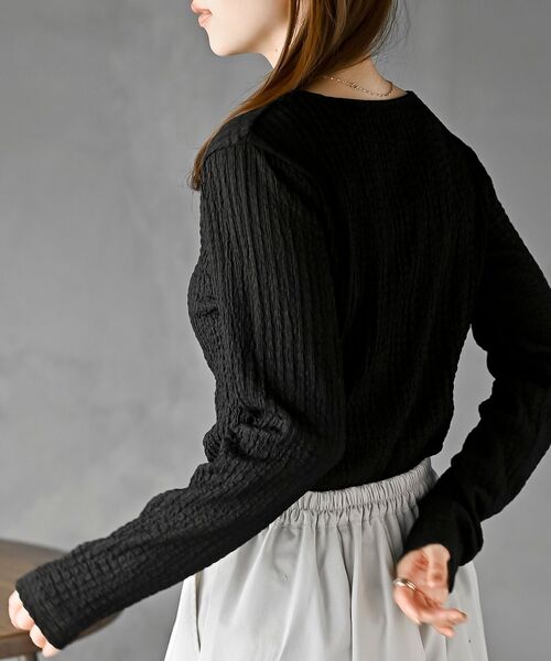 rps（アールピーエス）の「ヘンリーネックアソートカットソー（Tシャツ/カットソー・レディース・ホワイト系その他2/オフホワイト/ホワイト系その他3/ブラック・フリー）」の6枚目の写真