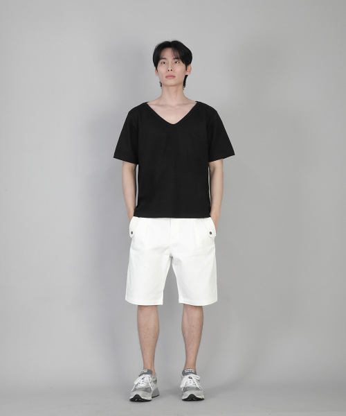 SAINTCREW(セントクルー)の「無地BIG Vネック半袖TシャツBIGV-883ブラック(Tシャツ/カットソー・メンズ・その他・LARGE/MEDIUM/SMALL/X-LARGE/XXX-LARGE/XX-LARGE/XXXX-LARGE)」の7枚目の写真
