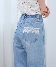 【WEB限定】ポケットレースワイドデニムパンツ