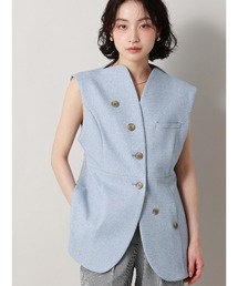 CIS. | CIS．ノーカラージレ ウォッシャブル ストレッチ ヘリンボーン(ベスト)