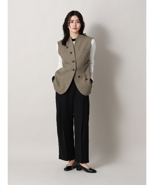 CIS.（シス）の「CIS．ノーカラージレ ウォッシャブル ストレッチ ヘリンボーン（ベスト・レディース・サックスブルー/ベージュ・36(7号)/38(9号)）」の17枚目の写真