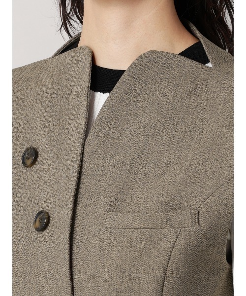 CIS.（シス）の「CIS．ノーカラージレ ウォッシャブル ストレッチ ヘリンボーン（ベスト・レディース・サックスブルー/ベージュ・36(7号)/38(9号)）」の22枚目の写真