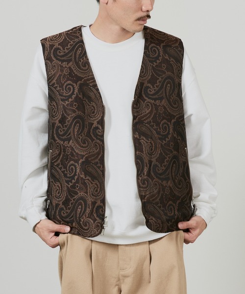 superNova.(スーパーノヴァ)の「superNova. Reversible zip vest - Paisley jacquard / SN-499(ダウンベスト・メンズ・ブラウン・FREE)」の19枚目の写真