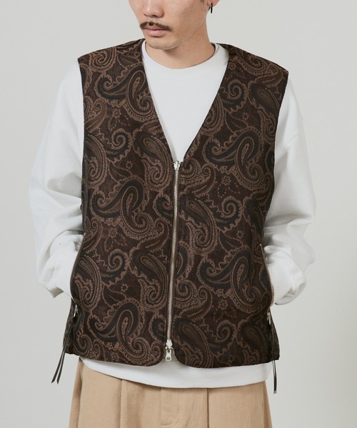 superNova.(スーパーノヴァ)の「superNova. Reversible zip vest - Paisley jacquard / SN-499(ダウンベスト・メンズ・ブラウン・FREE)」の15枚目の写真