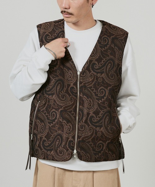 superNova.(スーパーノヴァ)の「superNova. Reversible zip vest - Paisley jacquard / SN-499(ダウンベスト・メンズ・ブラウン・FREE)」の16枚目の写真