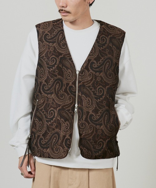 superNova.(スーパーノヴァ)の「superNova. Reversible zip vest - Paisley jacquard / SN-499(ダウンベスト・メンズ・ブラウン・FREE)」の18枚目の写真