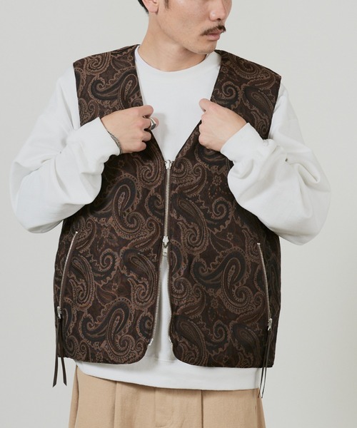 superNova.(スーパーノヴァ)の「superNova. Reversible zip vest - Paisley jacquard / SN-499(ダウンベスト・メンズ・ブラウン・FREE)」の21枚目の写真