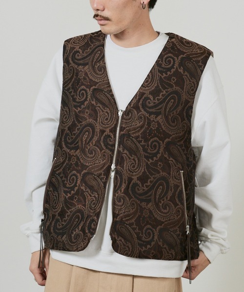 superNova.(スーパーノヴァ)の「superNova. Reversible zip vest - Paisley jacquard / SN-499(ダウンベスト・メンズ・ブラウン・FREE)」の22枚目の写真