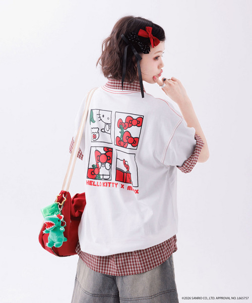 DOUBLE NAME（ダブルネーム）の「【m:rex】ハローキティコラボ BIG TEE（Tシャツ/カットソー・レディース・オフホワイト/ブラック・FREE）」の16枚目の写真