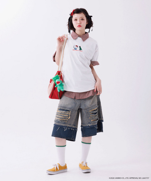 DOUBLE NAME（ダブルネーム）の「【m:rex】ハローキティコラボ BIG TEE（Tシャツ/カットソー・レディース・オフホワイト/ブラック・FREE）」の18枚目の写真