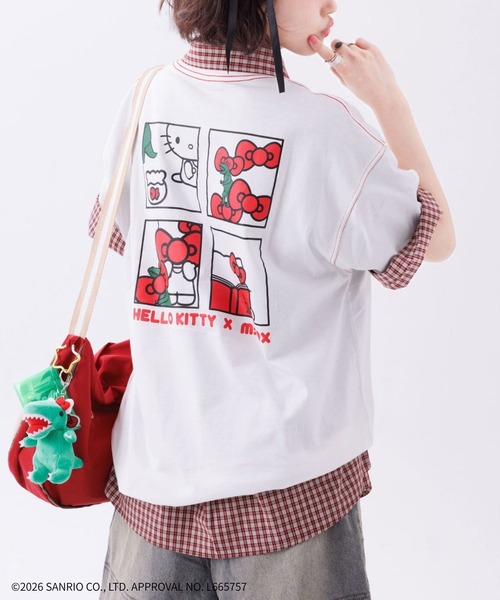 DOUBLE NAME（ダブルネーム）の「【m:rex】ハローキティコラボ BIG TEE（Tシャツ/カットソー・レディース・オフホワイト/ブラック・FREE）」の15枚目の写真