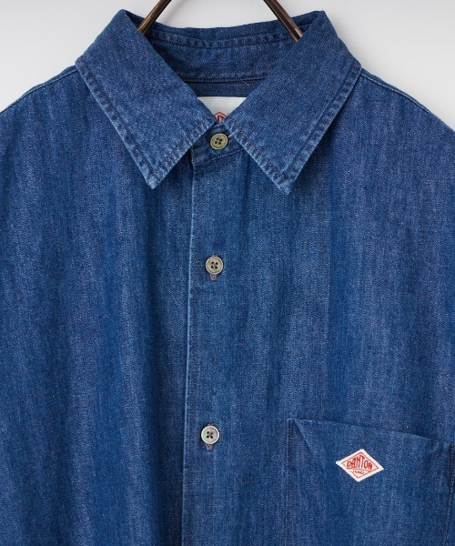 DANTON（ダントン）の「[DANTON/ダントン] ダンガリーデニム レギュラーカラー シャツワンピース（ワンピース・レディース・ブルー/ネイビー・36）」の16枚目の写真