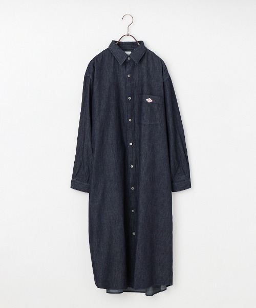 DANTON（ダントン）の「[DANTON/ダントン] ダンガリーデニム レギュラーカラー シャツワンピース（ワンピース・レディース・ブルー/ネイビー・36）」の14枚目の写真