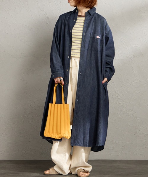 DANTON（ダントン）の「[DANTON/ダントン] ダンガリーデニム レギュラーカラー シャツワンピース（ワンピース・レディース・ブルー/ネイビー・36）」の3枚目の写真