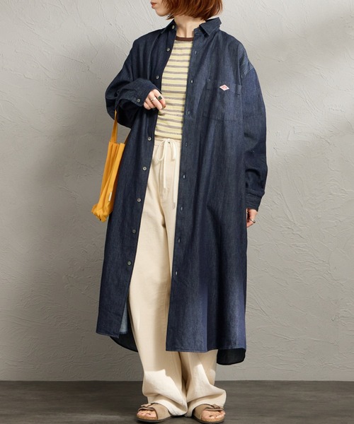 DANTON（ダントン）の「[DANTON/ダントン] ダンガリーデニム レギュラーカラー シャツワンピース（ワンピース・レディース・ブルー/ネイビー・36）」の7枚目の写真
