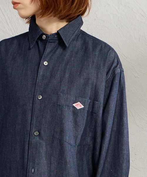 DANTON（ダントン）の「[DANTON/ダントン] ダンガリーデニム レギュラーカラー シャツワンピース（ワンピース・レディース・ブルー/ネイビー・36）」の10枚目の写真